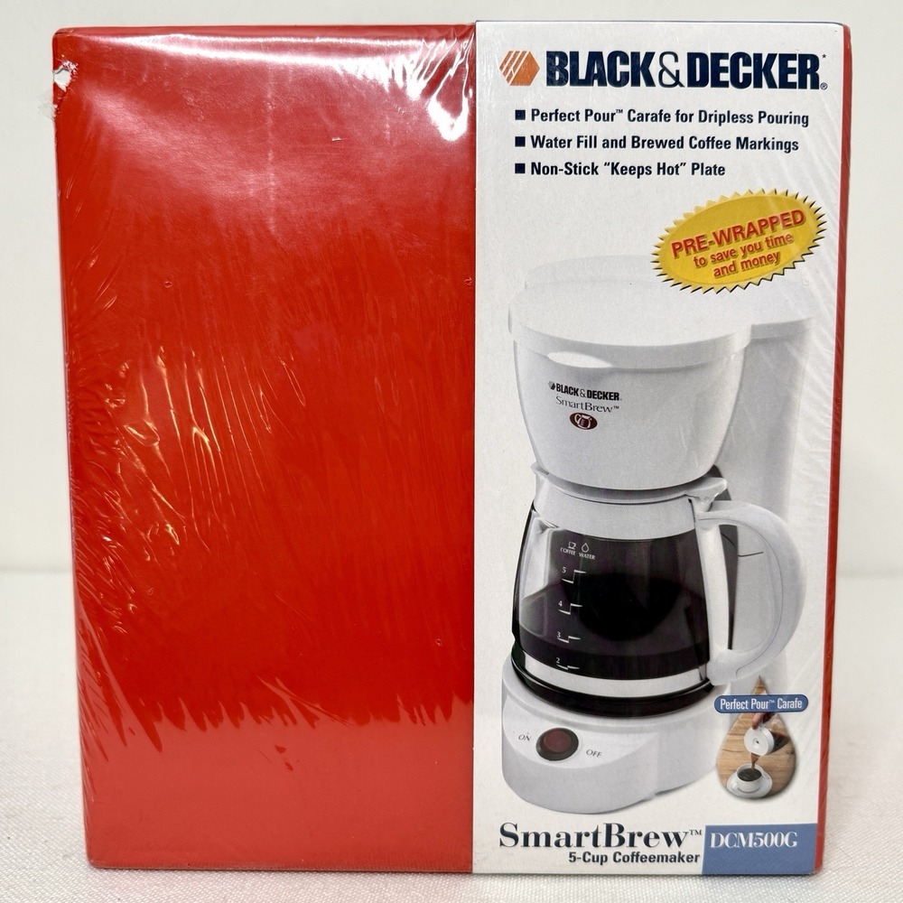 Black and Decker 5 Cup SmartBrew Coffee Maker White DCM500G New